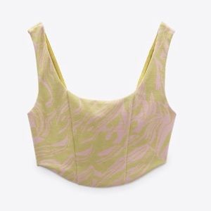 Zara Jacquard Crop Top
